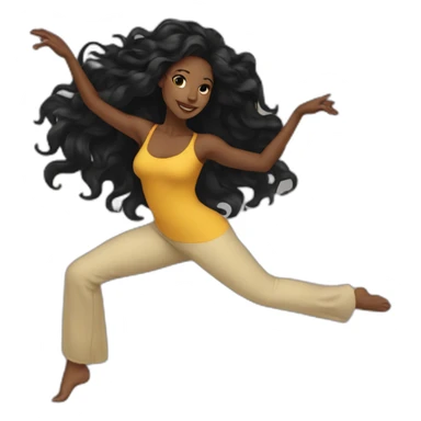 Beautiful Black women long hair dancing sticker