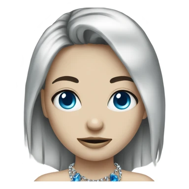 blue-eyed emo girl with jewelry sticker