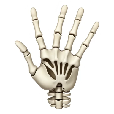 skeleton hand peace sticker