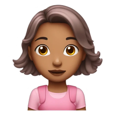 Cute pink girl sticker