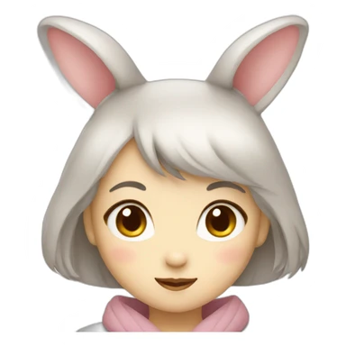 japanese girl rabbit sticker