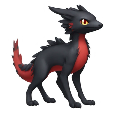 Cute cool black red nargacuga animal hybrid Fakemon full body sticker