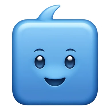 Blue square with a white tick sticker