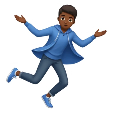 dark-ish skinned teenager with wind circling his feet sticker