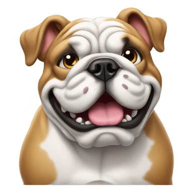 english bulldog leaning with paws on the wall standing sticker