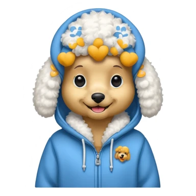 Poodle wearing a hoodie sticker