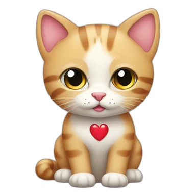 cute cat with heart in eyes sticker