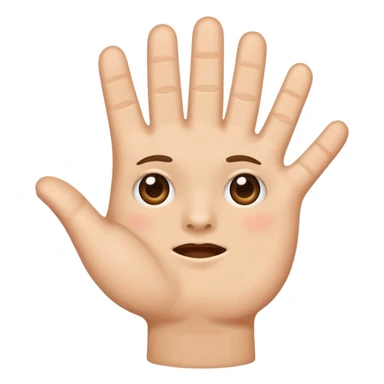 A hand slapping a face sticker