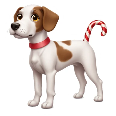 Candy cane dog sticker