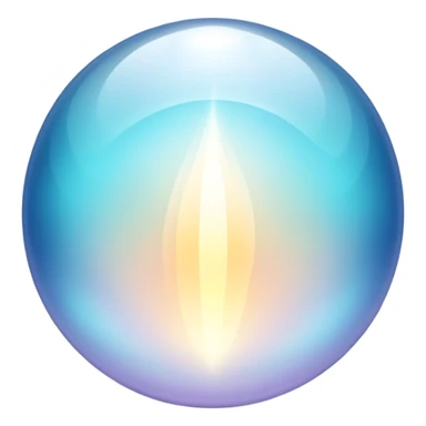 Minimalist ethereal glowing orb with soft subtle waves radiating outward, gentle floating aura, elegant and minimal sticker