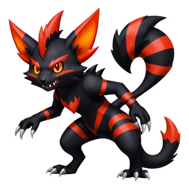 Shiny Dark Exotic Weavile-Darkrai-Torracat-Zangoose-Hybrid-Creature sticker
