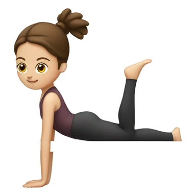 A girl with brown hair doing pilates sticker
