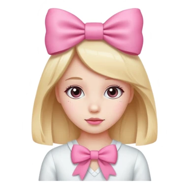 Cute girl with bow pink sticker