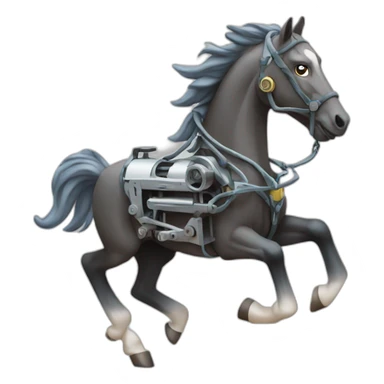 Mechanical running horse sticker