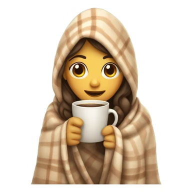 A girl who drinks coffee in a cozy blanket sticker