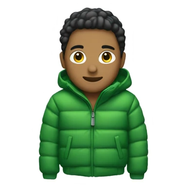 GREEN puffer jacket WITHOUT HOODIE sticker