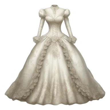 Hyper Realistic ornate victorian Wedding dress displays sticker