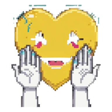 combination of the emojis 🥹 and 💖 sticker