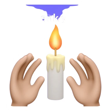 A fb picture that shows thanks with a Vertical position🙏 hands praying and seperatly a candle burning with vilet bluish color backgroundA fb picture that shows thanks with a hands praying and a candle burning with vilet bluish color background and the words Thank you! sticker