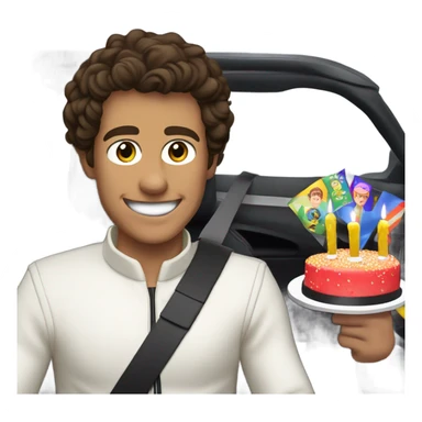 Lando NORRIS Hold birthday cake for you from his car sticker