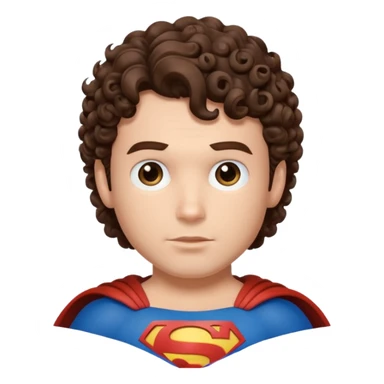 Superman with curly brown hair  sticker