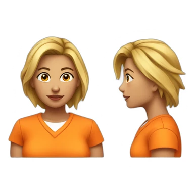 female prisoner in orange jumpsuit mugshot sticker