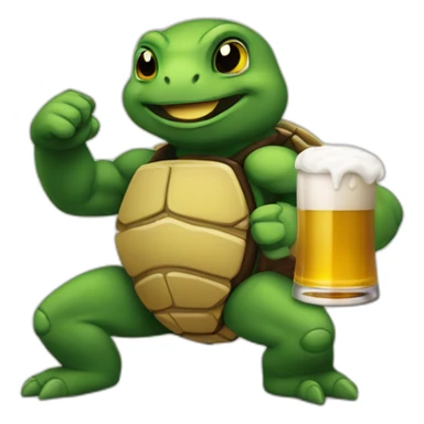 Tortue ninjas qui boit une bière sticker
