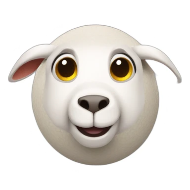 3d sphere with a cartoon Goat skin texture with big childish eyes sticker