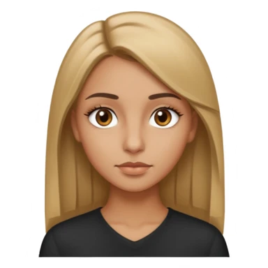 Dark blonde girl with hazel eyes small nose sleek eyebrows straight hair tanned skin tone but only slightly  sticker