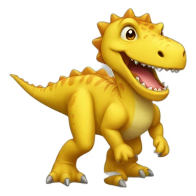 big yellow dinosaur sticker