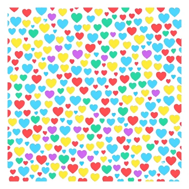 Lot of colourful small hearts  sticker