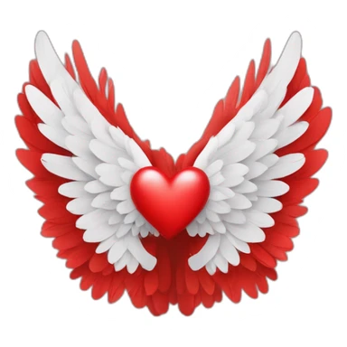 Cœur rouge avec des ailes d'anges sticker
