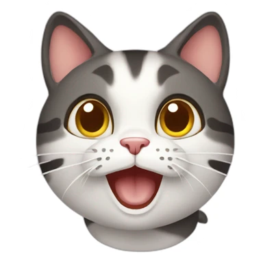 surprised cat with a smile sticker