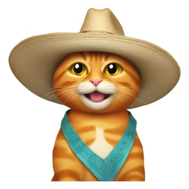 Orange cat with a sombrero reading a newspaper and winking sticker