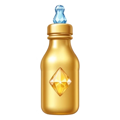 Biberón dorado con diamantes 🍼con ese biberón  de bebe  solo el biberón sticker