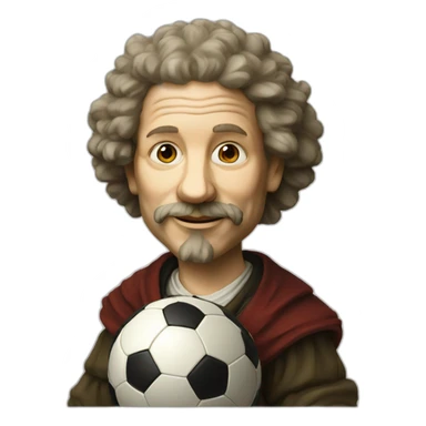 Rembrandt with a soccer ball sticker