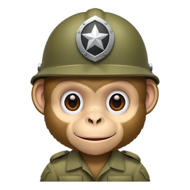 Monkey with army helmet  sticker