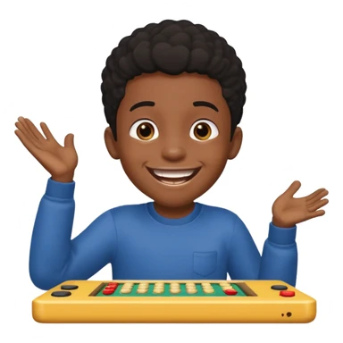 Black Boy playing a game sticker