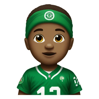 Baby wearing Celtics jersey sticker