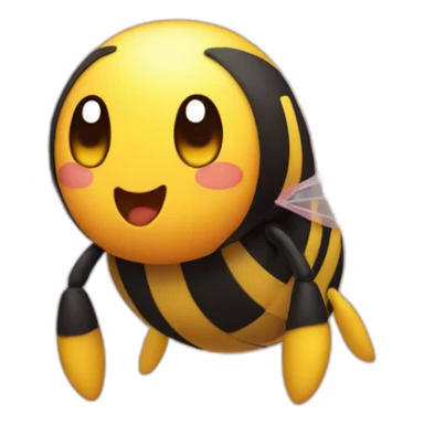 kirby with a bee sticker