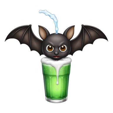 black bat drinkig sprite sticker