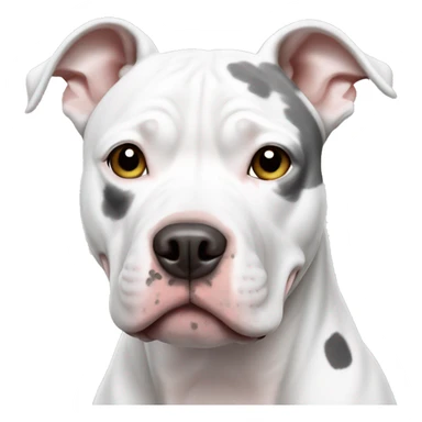 white pitbull with grey spots  sticker