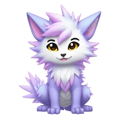 Anthro Scalie Spiky Cool Edgy Magical Shiny Colorful Pastel Sparkle Kemono-style Chibi Fantasy-Animal-Fakémon-Pokémon-Hybrid Fur Sona Aesthetic Full Body sticker
