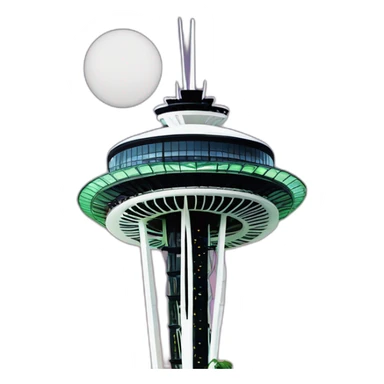 Seattle space needle, Amazon spheres sticker