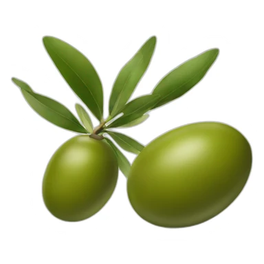 an olive touching an olive sticker