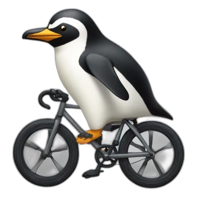un punguin qui fait du velo sticker