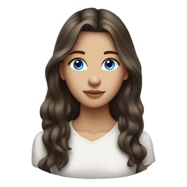 Beautiful teenage girl, long hair, brunette, blue eyes sticker