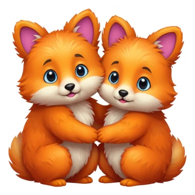 cute animals in love sticker
