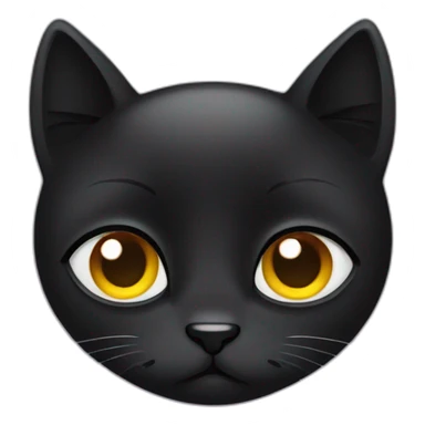 black cat huge sad eyes with a tear sticker