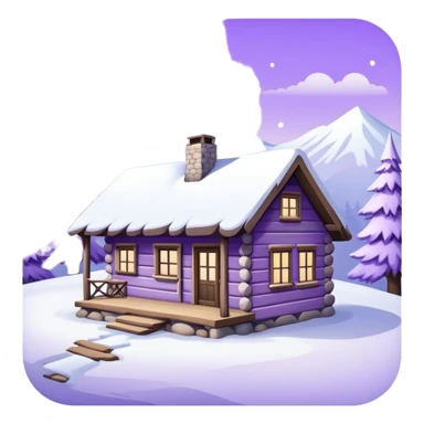 Winter Cabin pale purple color sticker